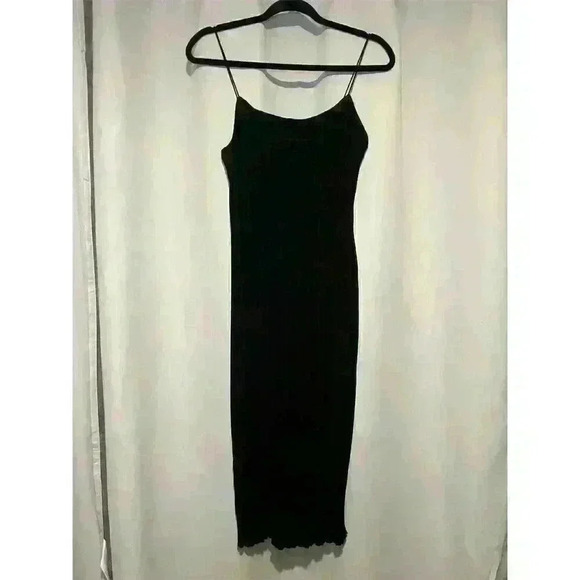 Good American Dresses & Skirts - Good American Women's Black Ribbed Maxi Slip Dress Size 00